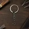 Argola de chaveiro plana de 25mm com corrente acessórios de chaveiro diy feitos à mão atacado