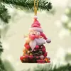 2024 Novo Cruzamento Papai Noel Árvore de Natal Pequeno Pingente Decorações de Natal Pingente Plano de Acrílico