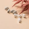 Pulseira de corda trançada com furo passante de Prata Tailandesa 925, contas espaçadoras Pixiu, contas soltas, acessórios de joias DIY feitos à mão, atacado S0848