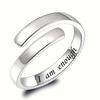 Anillo Cao Shi Estilo Frío Simple Normcore Letras Diseño Abierto Ajustable Anillo Único Joyería de Moda Diaria para Mujer