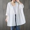 Camiseta artística versátil de largo medio con capucha, protección solar para mujer, verano nuevo, camisa para aire acondicionado, talla grande, top de manga larga suelto