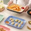 Plato para Dumplings Estilo Japonés, Plato de Plástico para Uso Doméstico, Grueso y Duradero, con Plato para Salsa para Mojar, Vajilla, Plato para Snacks, Papas Fritas, Pollo Frito, Plato Largo para Pasta
