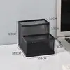 Porta-Canetas de Metal Criativo Caixa de Armazenamento de Grande Capacidade Suporte Multifuncional para Canetas Porta-Canetas Item de Mesa Suporte de Armazenamento Porta-Canetas Ornamento