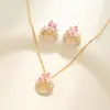 Collar de Pendientes con Forma de Concha y Estrella de Mar Azul Estilo Vacacional Nuevo Diseño de Nicho Conjunto de Joyería de Moda Romántica para Mujeres Elegante
