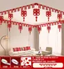 Set de Decoración de Habitación de Boda para la Decoración del Techo del Novio, Nuevo Dormitorio y Sala de Estar de la Novia, Decoraciones Colgantes con Caracteres de Doble Felicidad, Guirnaldas de Boda