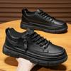 Zapatos de Otoño para Hombre Nuevos Transpirables Impermeables Antideslizantes Zapatos de Chef para Hombre Modernos Versátiles Casuales de Cuero Botines Zapatos de Trabajo