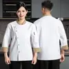 Nuevos uniformes de chef de alta gama para uso profesional en catering, hoteles y restaurantes occidentales, uniformes de chef de manga larga hechos a medida para jefes de cocina masculinos