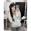[Algodón Puro Bambú] Sudaderas con Capucha de Manga Larga Protección Solar para Mujer Verano Delgado Delgado Cárdigan Estilo Perezoso Top con Cremallera