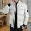 Liquidação de Marca Casaco de Algodão com Penas para Homem Outono e Inverno Acolchoado Quente Gola Casual Corte Slim à Prova de Frio Casaco de Algodão Tendência
