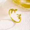 Anillo Creativo Abierto de Acero de Titanio con Mariposa para Mujer, Popular en Redes Sociales Europeas y Americanas, Joyería de Anillo de Lujo de Gama Alta al por Mayor