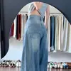 Jeans azules de pierna ancha rasgados estilo americano para mujer, nuevo modelo de verano, talla grande, tiro alto, holgados, adelgazantes, pantalones de pierna recta