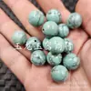 Cuentas redondas de turquesa sintética de 14 mm, cuentas sueltas de jade sintético, cuentas azul cielo, accesorios para joyería DIY, cuentas hechas a mano