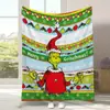 Manta Cálida de Franela Navideña Estampada para Dormitorio y Sala de Estar, Cómoda, de Dibujos Animados, Venta Caliente