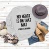 Amazon MI CORAZÓN ESTÁ letra estampada manga larga casual moda suéter de mujer ebay comercio exterior Venta al por mayor
