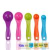 Promoción puntual del fabricante Cuchara medidora colorida Juego de 5 piezas Gadgets para hornear Material PS Llavero Juego de cucharas medidoras