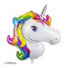 Globo de Animal de Dibujos Animados de Pie 3D Ensamblado Decoración de Fiesta de Cumpleaños Globo de Papel de Aluminio con Forma de Cabeza de Unicornio