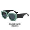 Gafas de Sol Cuadradas Grandes de Estilo Europeo y Americano en Contraste para Mujer con Rostro Redondo, Gafas de Sol de Sombrilla Delgadas y Modernas para Hombre, Gafas de Moda Verde Oliva