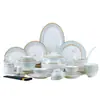 Conjunto de Pratos Jingdezhen Doméstico Simples Europeu Cerâmica Louça Tigelas, Pratos e Hashis de Porcelana Azul Presente Atacado