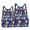 Mochila de gran capacidad con bolsillo con cordón para mujer, plegable, portátil, para compras, para exteriores, ligera, para viajes