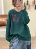 Nuevo Suéter de Punto Holgado con Mangas Largas, Cuello Redondo, Patchwork, Estilo Étnico, para Mujer, Colección Otoño/Invierno 2026