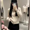 Cárdigan de punto con cremallera y solapa estilo universitario para mujer, nuevo cárdigan de punto trenzado para otoño e invierno, abrigo superior versátil que estiliza