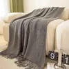 Manta Tejida Retro, Manta Decorativa para el Pie de Cama Estilo Nórdico, Manta Ligera de Lujo para Siesta, Manta Chal, Manta para Sofá