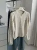 Elegante Cárdigan de Punto Trenzado con Bordado Retro y Cuello Redondo para Mujer 2026 Otoño Invierno Estilo Coreano Cálido Chaqueta Suéter para Persona Baja