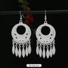 Aretes colgantes largos versátiles de personalidad Miao de Yunnan, hechos a mano en plata Miao, estilo étnico vintage, con borlas, temperamento femenino