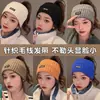 Gorro cálido de punto para otoño e invierno con protección para las orejas, cordón y bordes enrollados, estilo versátil para mujer