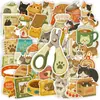 50 nuevos stickers de gato lindo temáticos para el día a día transfronterizos, stickers decorativos impermeables para agendas, botellas de agua y cuadernos