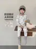 Conjunto de Ropa de Casa Cálida de Polar con Forro de Conejo de Pan para Niños 2026 Invierno Cuello Redondo Dibujos Animados Pijama de Polar con Forro para Niños