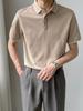 Camiseta de Verano Fina Estilo Coreano Ajustada Manga Corta Camisa POLO para Hombre Moderna Color de Contraste Solapa Manga Media Camisa Paul