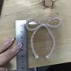 Pinza para el cabello de cristal de colores casual con lazo de perlas, accesorio para el cabello tejido a mano con cuentas, material para aretes