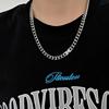 Collar masculino cubano de acero de titanio Wang Jiaer con cadena para clavícula de chicos hiphop joyería de acero de titanio que no se decolora