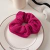 Anillo para el cabello de gran tamaño de lana tejida en color sólido para el intestino grueso, banda de cuero con estilo perezoso y sensación de alta calidad, accesorios para el cabello con un valor de color alto