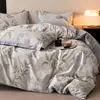 Nuevo Modelo 2026 Juego de Cuatro Piezas Engrosado de Algodón Puro Cepillado, Algodón 100% de Alto Hilo Cepillado Activo, Amigable con la Piel para Dormir Desnudo, Incluye Funda de Edredón y Funda de Almohada