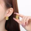 Aretes Transfronterizos de Acero Inoxidable con Rayas de Oruga en Forma de C de Sentido Avanzado Aretes Acero Titanio 18k Temperamento Aretes Simples