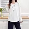 Especial 100kg Novo Estilo Outono para Meninas Plus Size: Camisa Base de Cor Sólida com Corte Tridimensional e Mangas Longas para Camadas Casuais 0699