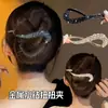 Elegante pinza para el pelo de pedrería metálica para mujer, pinza de garra para la parte trasera de la cabeza, accesorio de pelo elegante, pinza recta, pinza de torsión