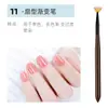 Pinceles para Manicura Transfronterizos, un Juego Completo de 12 Soportes de Madera para Bolígrafos, Bolígrafos de Línea Fina Pintados, Bolígrafos de Cristal para Fototerapia, Pinceles para Difuminar, Venta al por Mayor