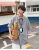 Camisa Versátil de Manga Corta Estilo Japonés Juvenil Fresca Diseño Versátil Camisa Casual de Moda Holgada Verano 2025