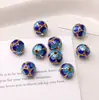 Cuentas Redondas de Cloisonné de 10 mm con Agujero Recto Pulsera de Cuentas Hecha a Mano DIY Llavero Material para Joyería Accesorios Cuentas Sueltas