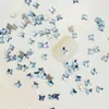 Rinestones de Colores con Forma de Mariposa Grandes y Pequeños de 4 mm y 5 mm para Uñas, Rinestones de Forma Irregular con Base Plana, Rinestones con Dorso Dorado, Decoraciones de Uñas de Moda