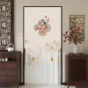 Cortina de Puerta de Verano a Prueba de Mosquitos Sin Taladro Estilo Chino Tela Cortina de Gasa Estilo Chino Dormitorio Encaje Partición Cortina de Feng Shui para Privacidad