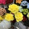 Decoración Artificial para Boda con 3 Cabezas de Rosa Grandes con Bordes de Diamante, Pieza de Decoración para el Hogar, Flores Artificiales para Arreglo de Pasillo de Salón de Bodas