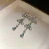Nuevos Pendientes de Zirconia con Forma de Gota de Agua y Lazo 2026 para Mujer, Pendientes de Lujo Ligero Estilo Coreano de Gama Alta, Accesorios para Orejas de Diseño Único