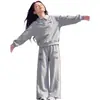 Conjunto de dos piezas para niños mayores, nuevo, elegante y dulce, de manga larga con lazo y pantalones casuales de pierna ancha, para Primavera y Otoño 2026