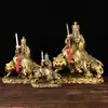 Adorno de Estatua de Latón de Zhang Tianshi Montando un Tigre Adorno Artesanal de Estatua de Zhang Daoling Empuñando Espada de la Montaña Longhu