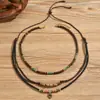Set de Colgante de Collar Multicapa Transfronterizo de Amazon, Gargantilla de Moda Estilo Retro, Cadena para Suéter Estilo Étnico al por Mayor