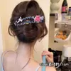 Grampo de Cabelo Bico de Pato com Laço de Botão para Mulheres, Presilha Grande de Uma Linha de Alta Qualidade para a Parte de Trás da Cabeça com Grande Volume de Cabelo, Grampo de Cabelo Acessório de Cabeça